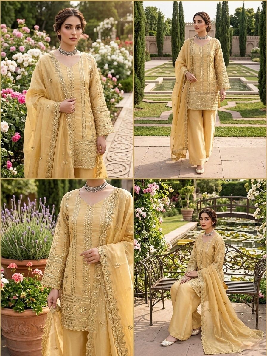 KD1583 - JIMMY CHHOO SILK WITH SEQUENCE EMBROIDERY WORK BY PAKISTANI READYMADE SALWAR SUIT COLLECTION 