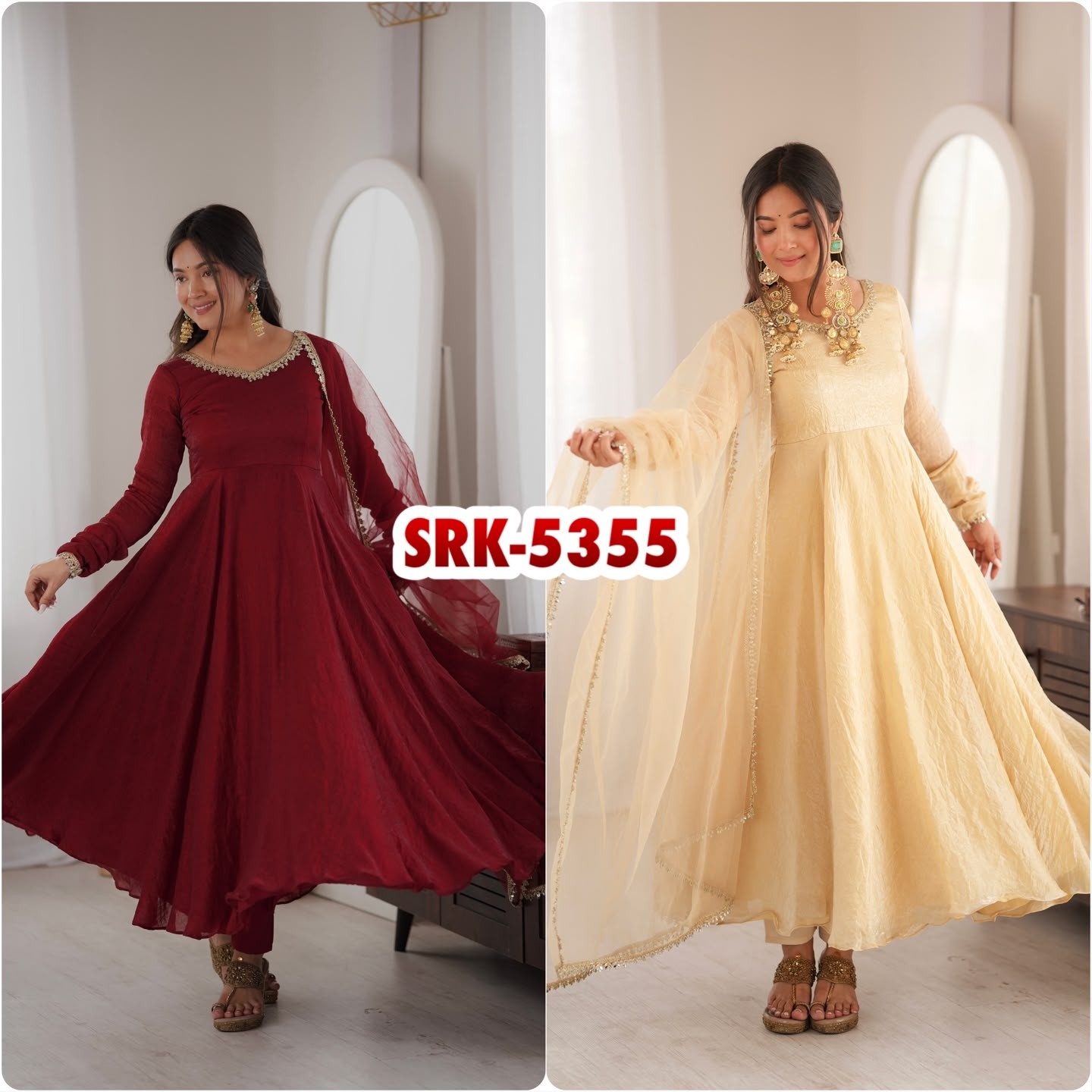 SRK - 5355 - DOREMON CRUSH WITH REAL MIRROR WORK LACE BORDER WITH FULLY FAIR BY PARTY WEAR AND WEDDING NAIRA AND GOWN COLLECTION 