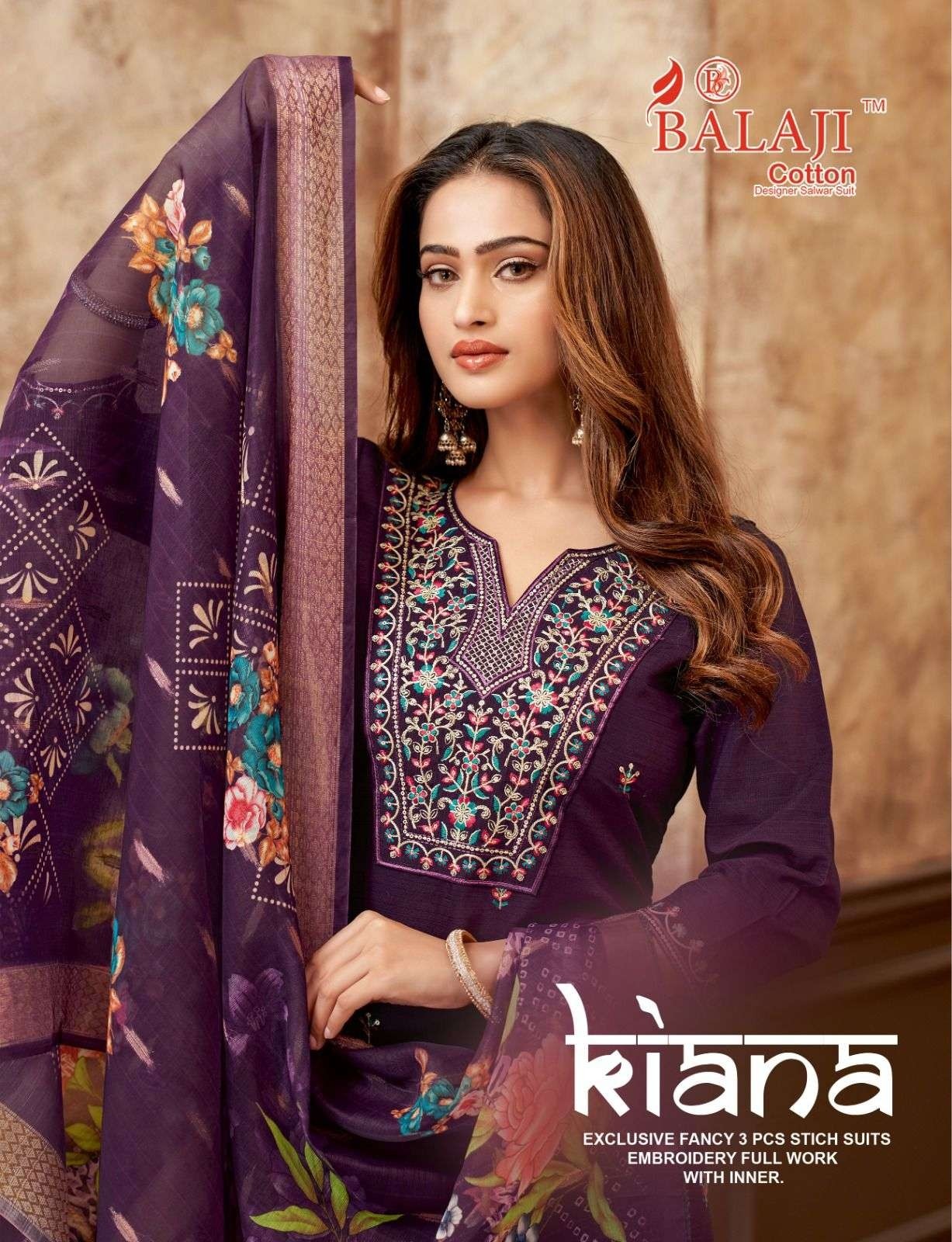 Balaji Cotton Kiana Readymade Premium Embroidered Top Pant Set