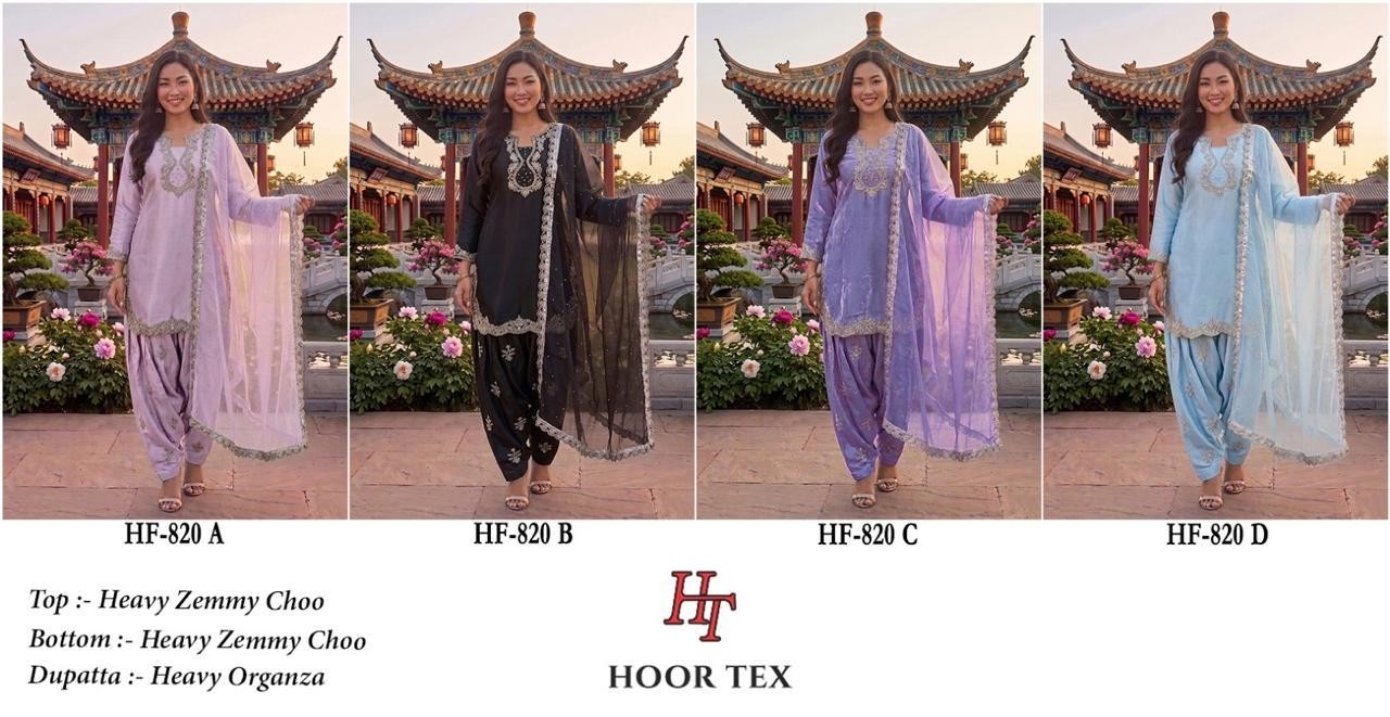 Premium Pakistani Full Stitched 3-Piece Suit – Heavy Zemmy Choo Top & Bottom with Organza Dupatta | HF 820 PAKISTANI READYMADE SUIT SINGLE 