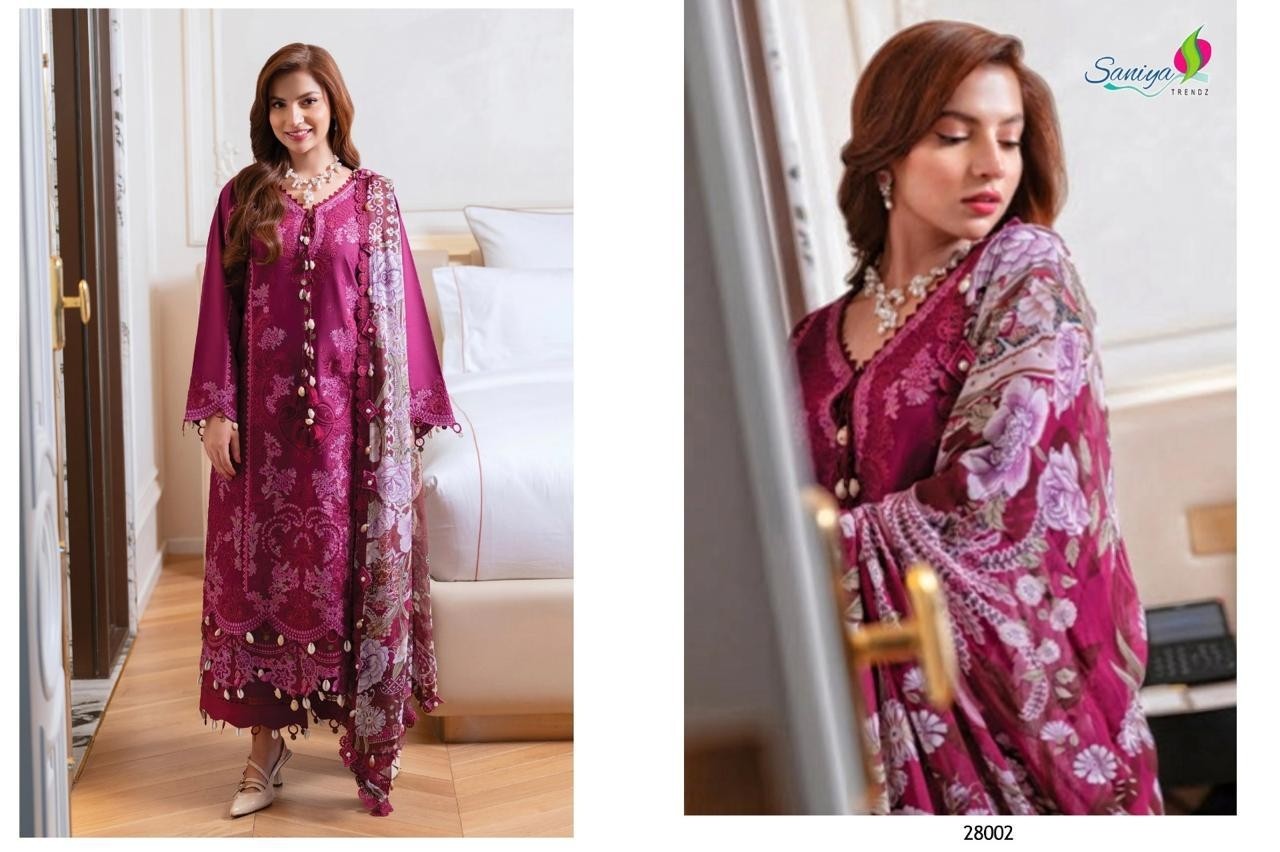 Saniya Trendz, Ombre Vol-28, Cotton Suit, Chikankari Embroidery, Maslin Printed Dupatta, Designer Ladies Suit, Ethnic Wear