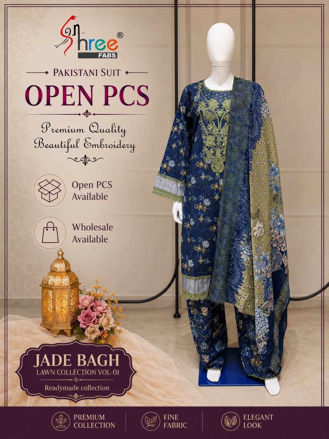SHREE FABS SURAT | JADE BAGH LAWN COLLECTION VOL-01 | Readymade | RD Fashion Surat