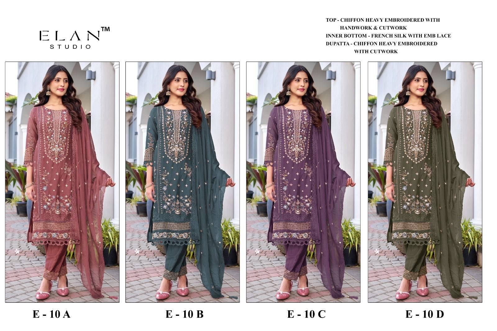ELAN STUDIO | E-10 | Chiffon Heavy Embroidered Designer Suit | RD Fashion Surat