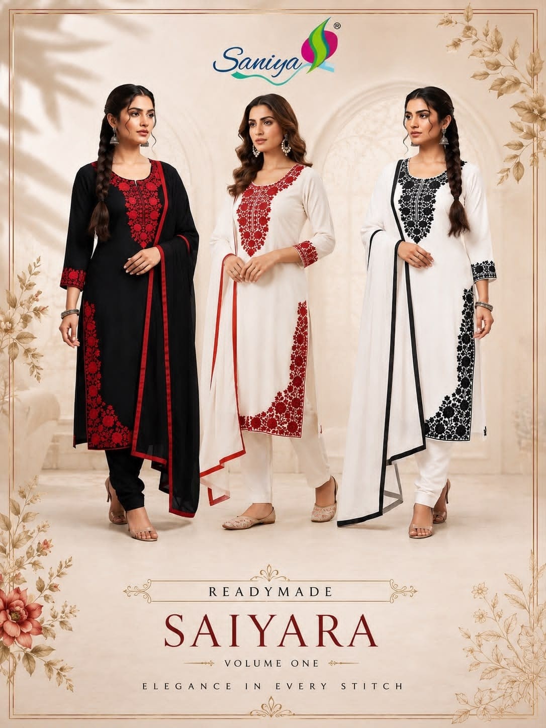 SANIYA TRENDZ | SAIYARA VOL-1 | Design 1502 | Fox Georgette Embroidered Palazzo Set | RD Fashion Surat