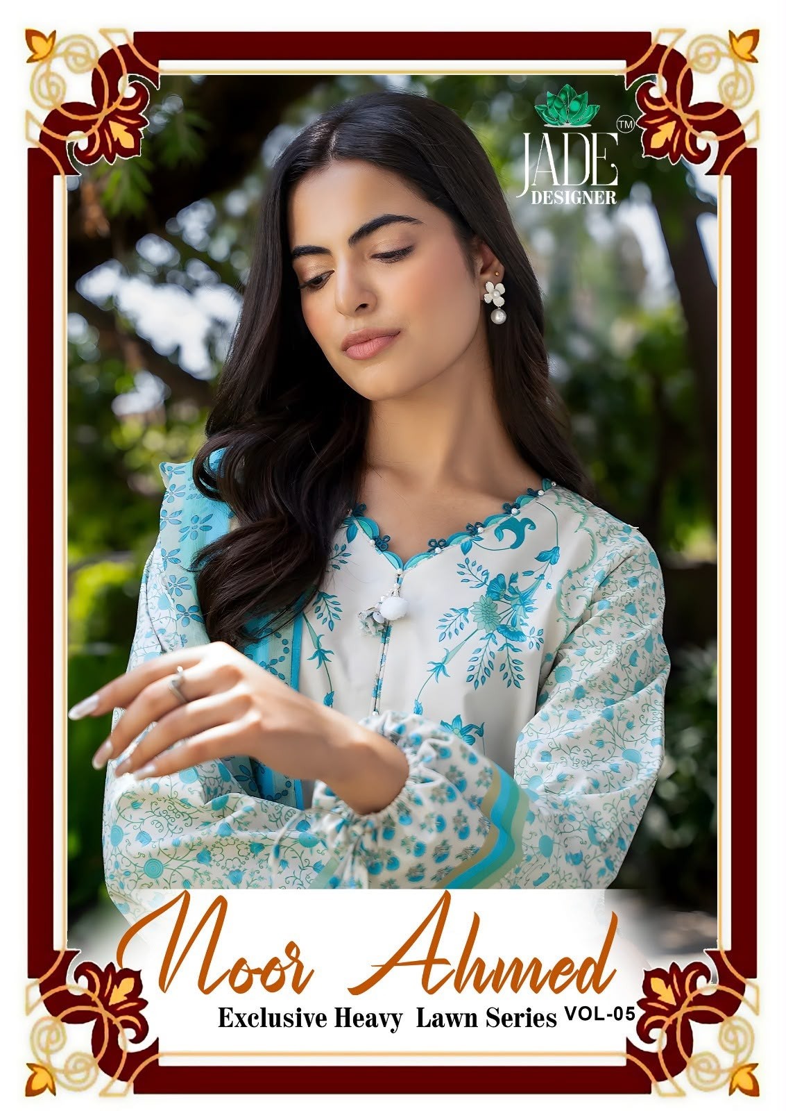 SAANVI TRENDS | JADE NOOR AHMED VOL-5 | Heavy Lawn Cotton Karachi Print | 6 Designs | ₹420 + GST