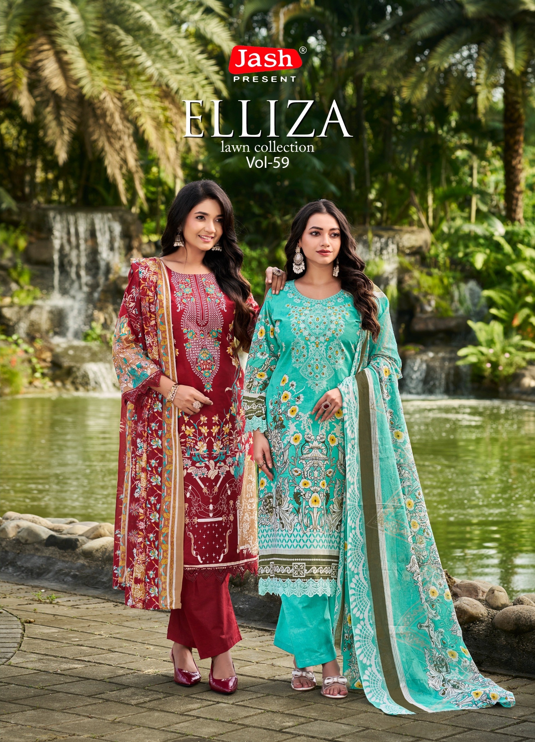 JASH | ELLIZA-59 | Pure Cotton Suit | Mal Mal Cotton Dupatta | 100 PCS Bale | Ready to Ship