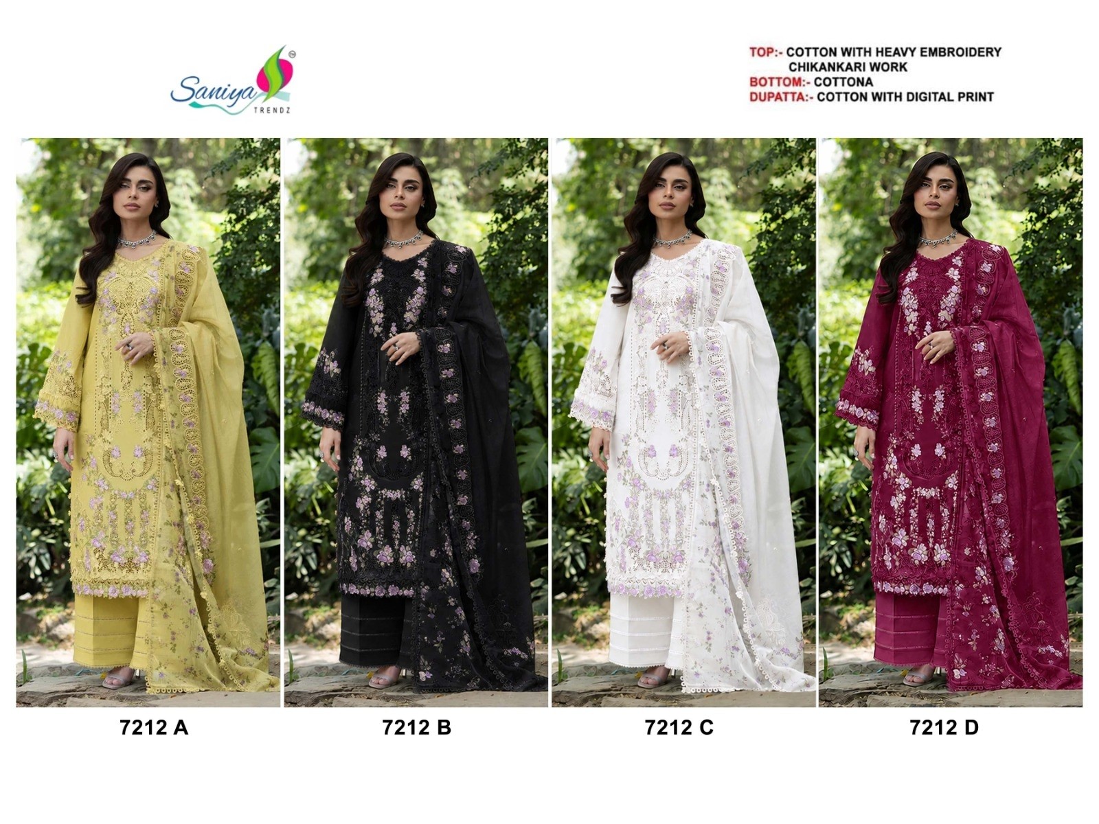 SANIYA TRENDZ Cotton Chikankari Suit