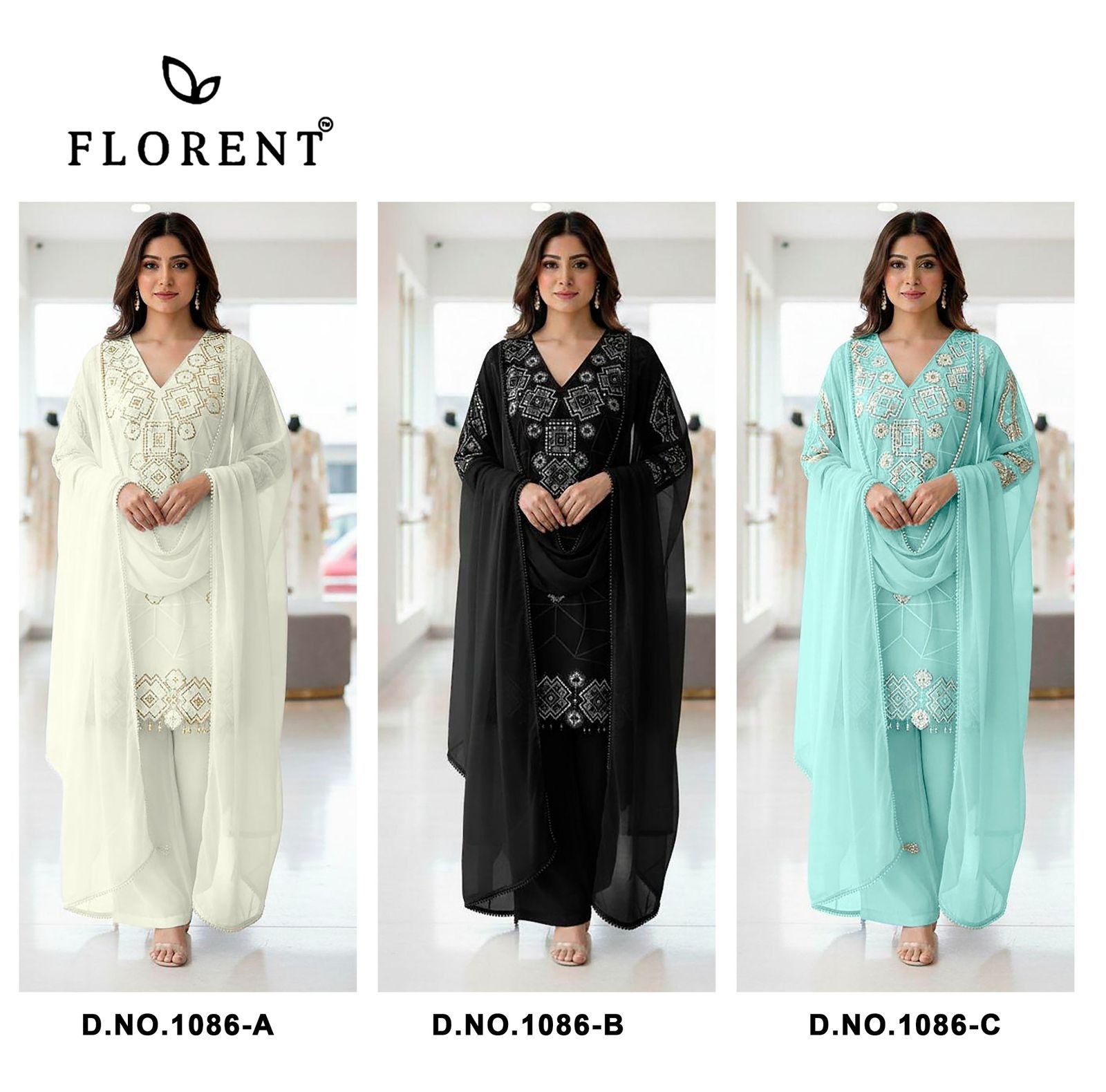 FLORENT Premium Designer Georgette Suit Set