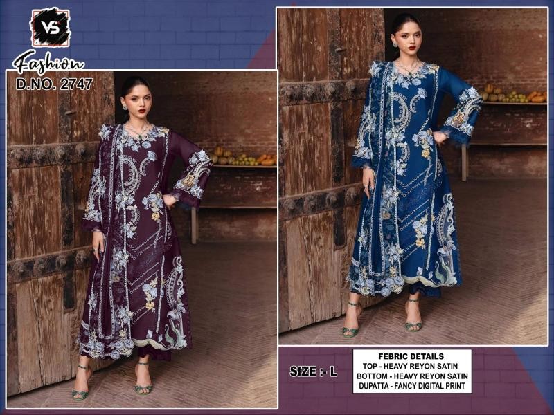 D.No. 2747 Premium Rayon Satin Designer Kurti Set