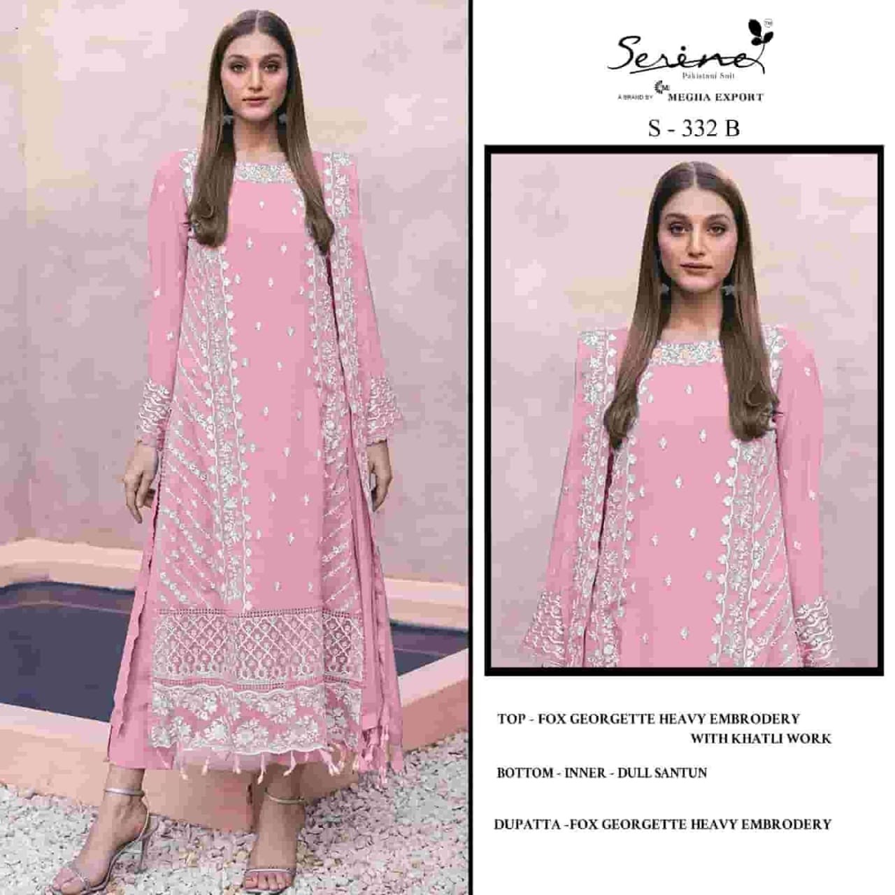 SERINE S-332 Premium Designer Unstitched Suit Set