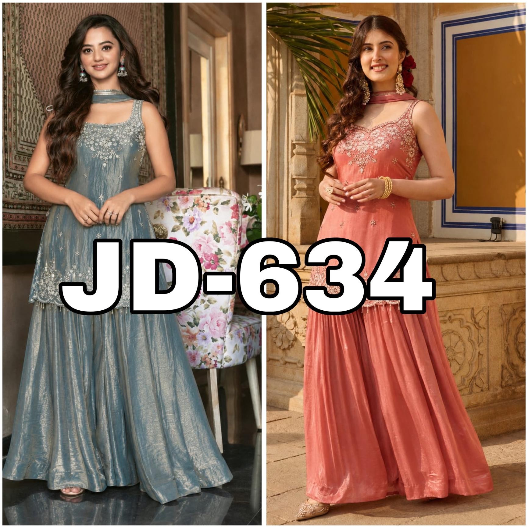 JD-634 Premium Fendy Silk Designer Kurti Set