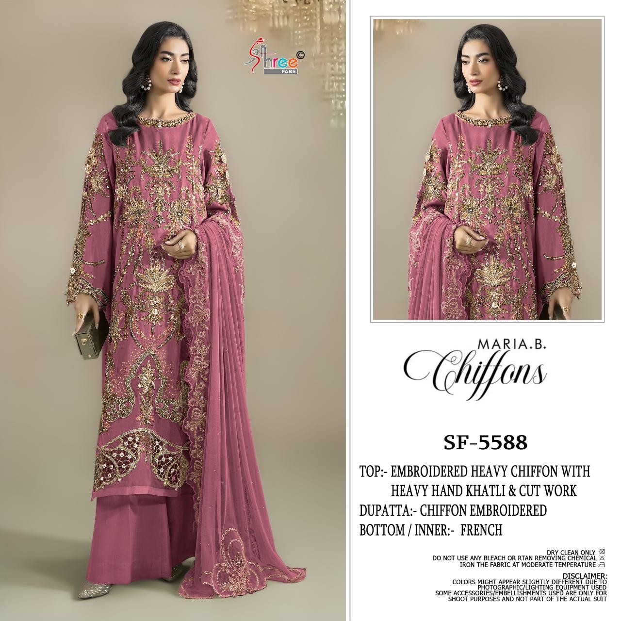 SF-5588 Heavy Chiffon Designer Suit