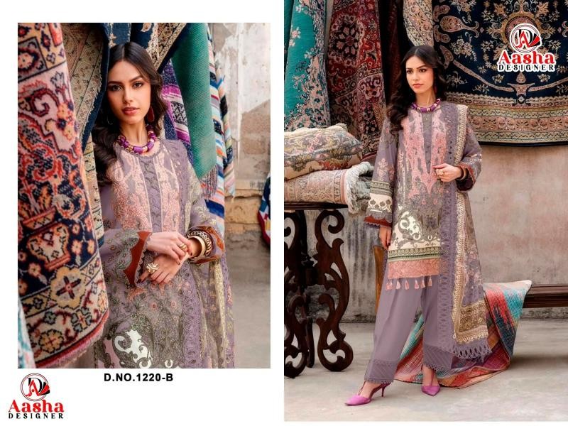 Aasha Designer 1220AB Cotton Embroidered Suit Set