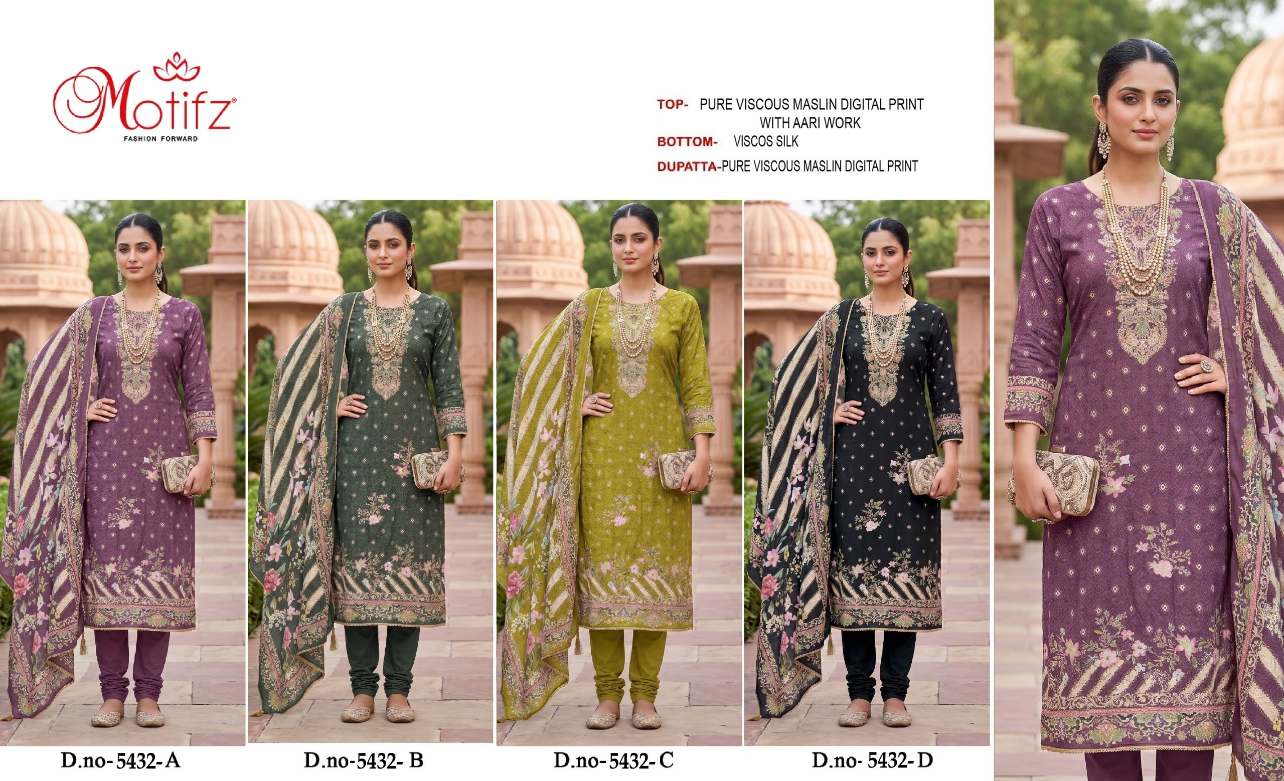 Design 5432 Premium Viscose Maslin Khatli Work Suit