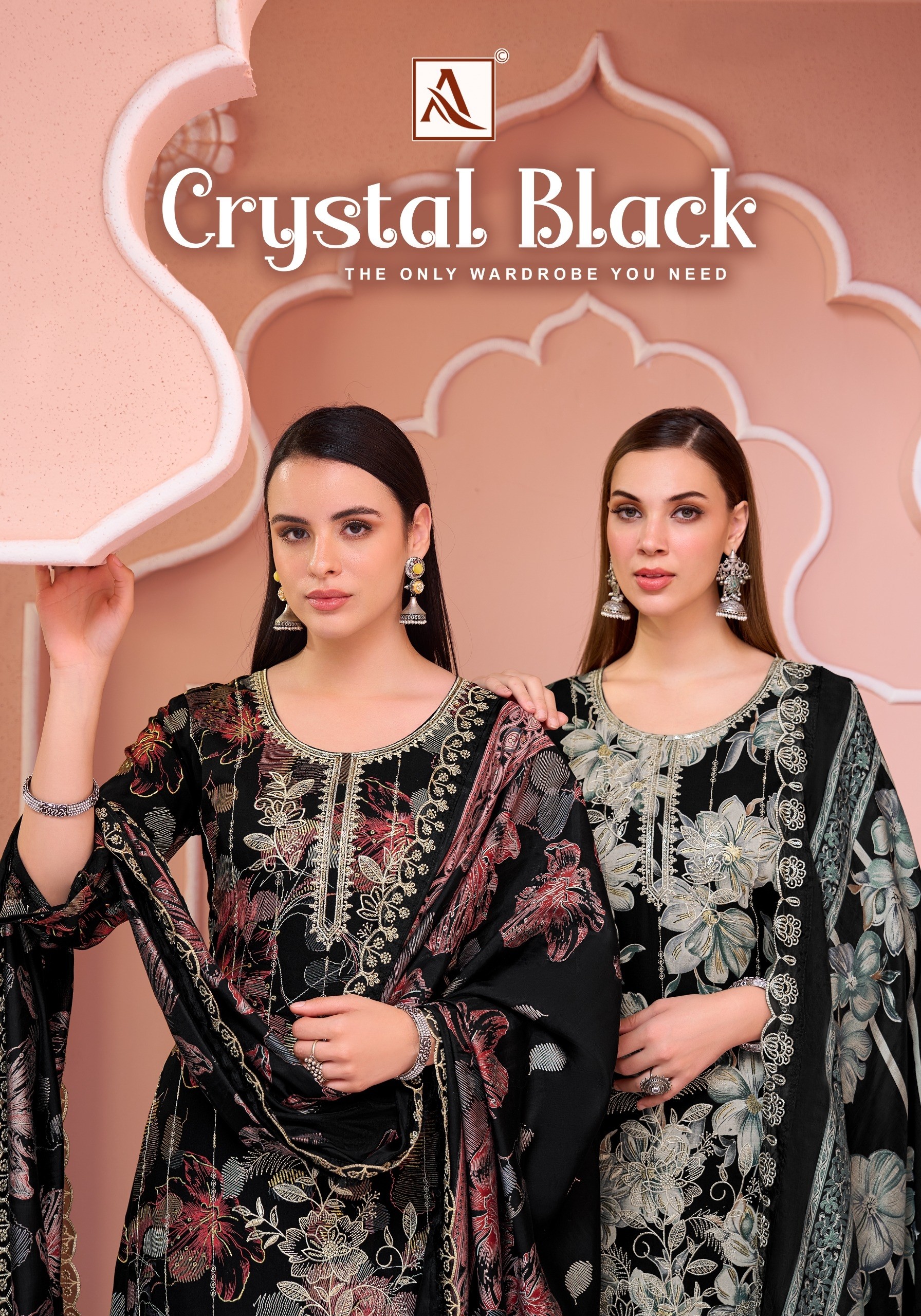 Alok Suit | Crystal Black | Premium Designer Collection | 6 Pcs