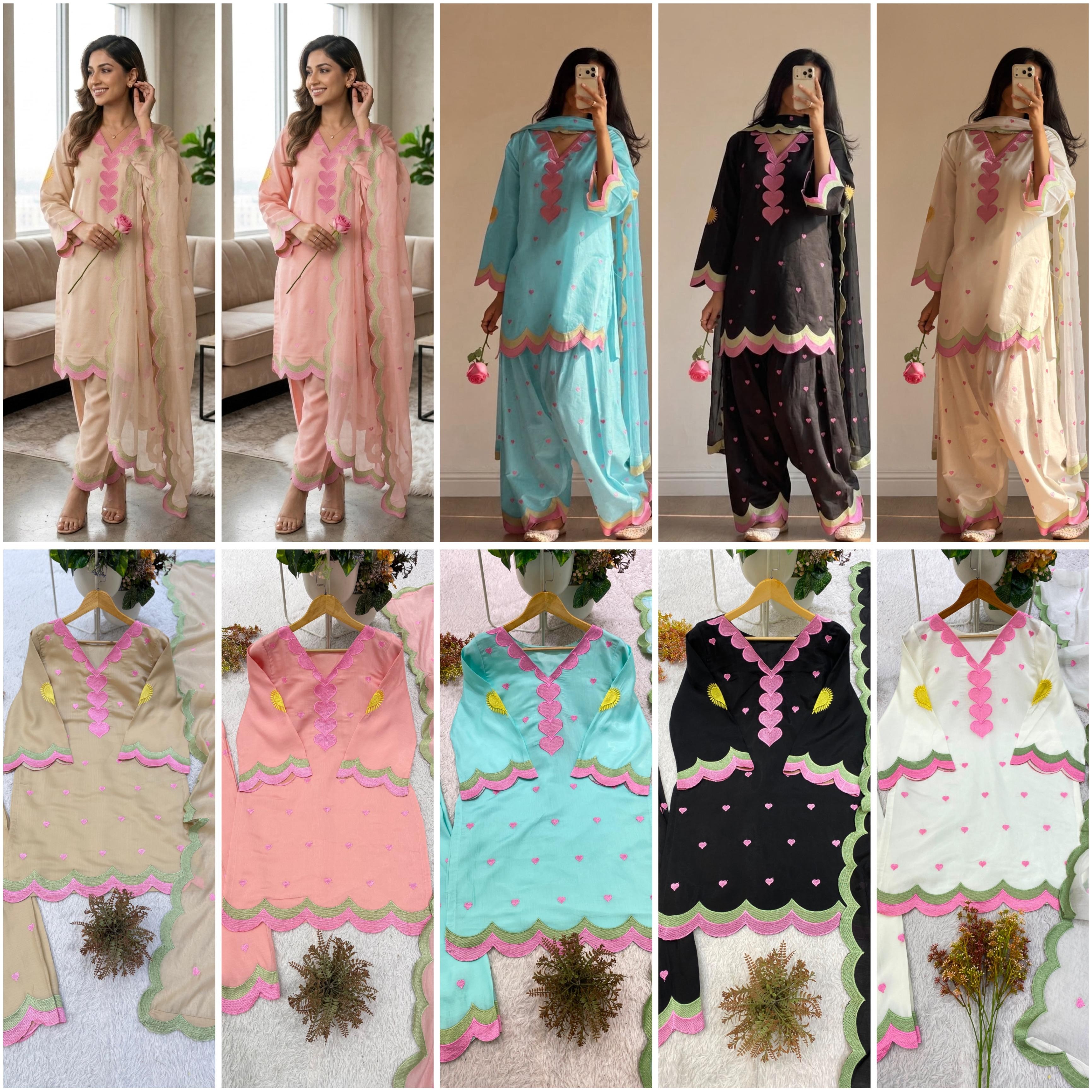 BE 490 Designer Mul Chanderi Embroidered Salwaar Suit Set Pakistani Suit Single Pis Wholesale Price 