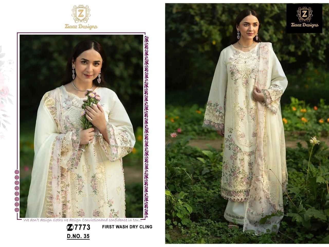 Ziaaz | Heavy Cambric Cotton | Semi-Stitched Collection