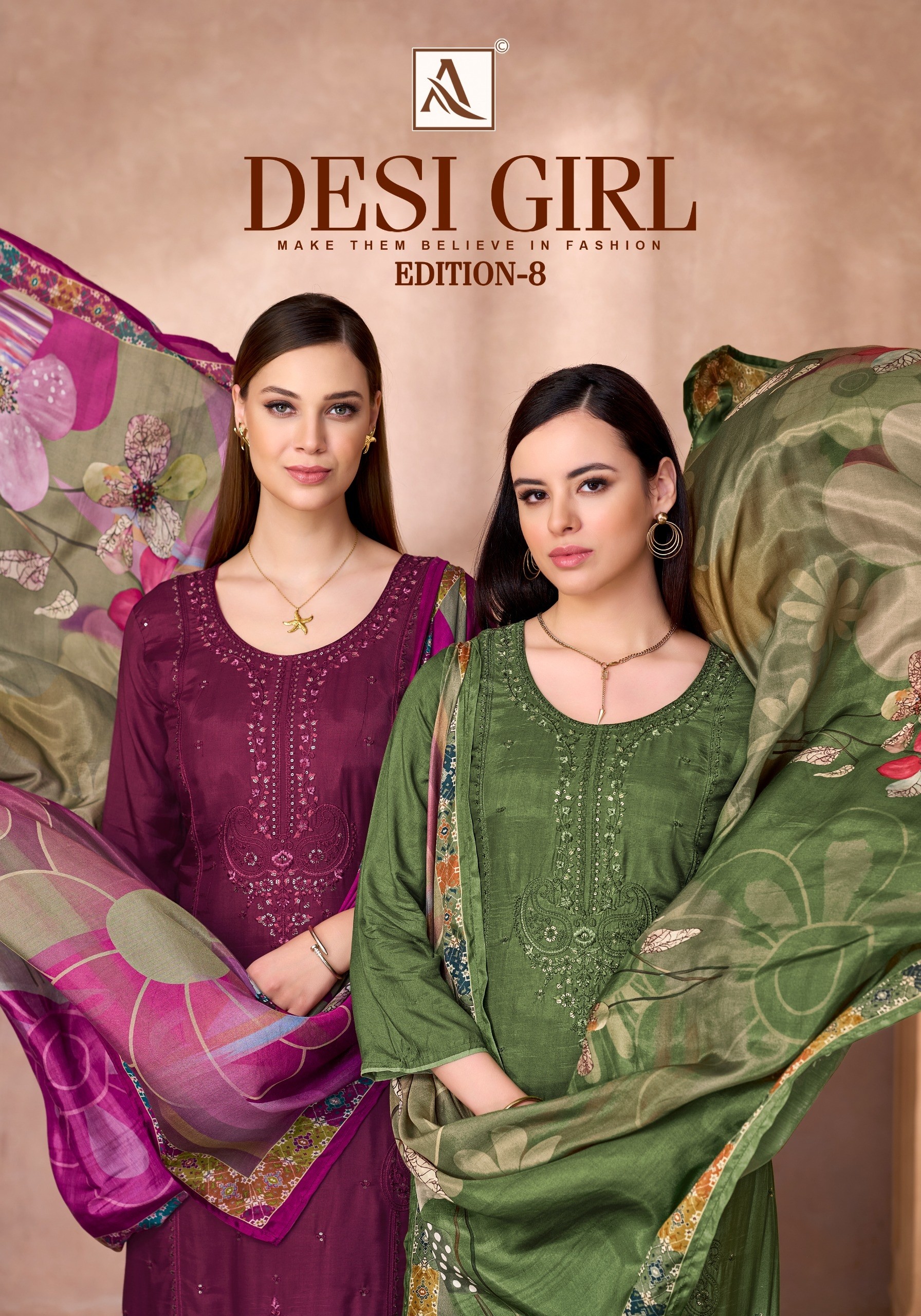 Alok Suit | Desi Girl-8 | Viscose Maslin | Designer Collection