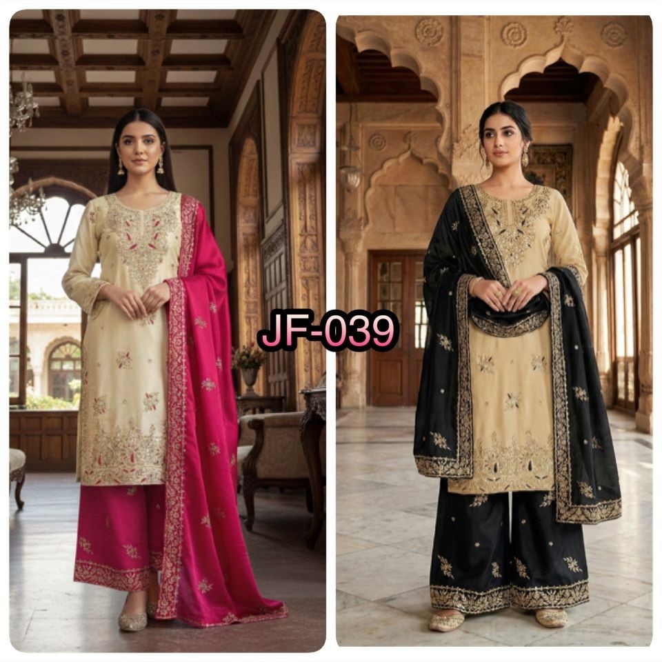 JF-039 | Premium GMY Silk | Heavy Embroidery | Ready to Wear