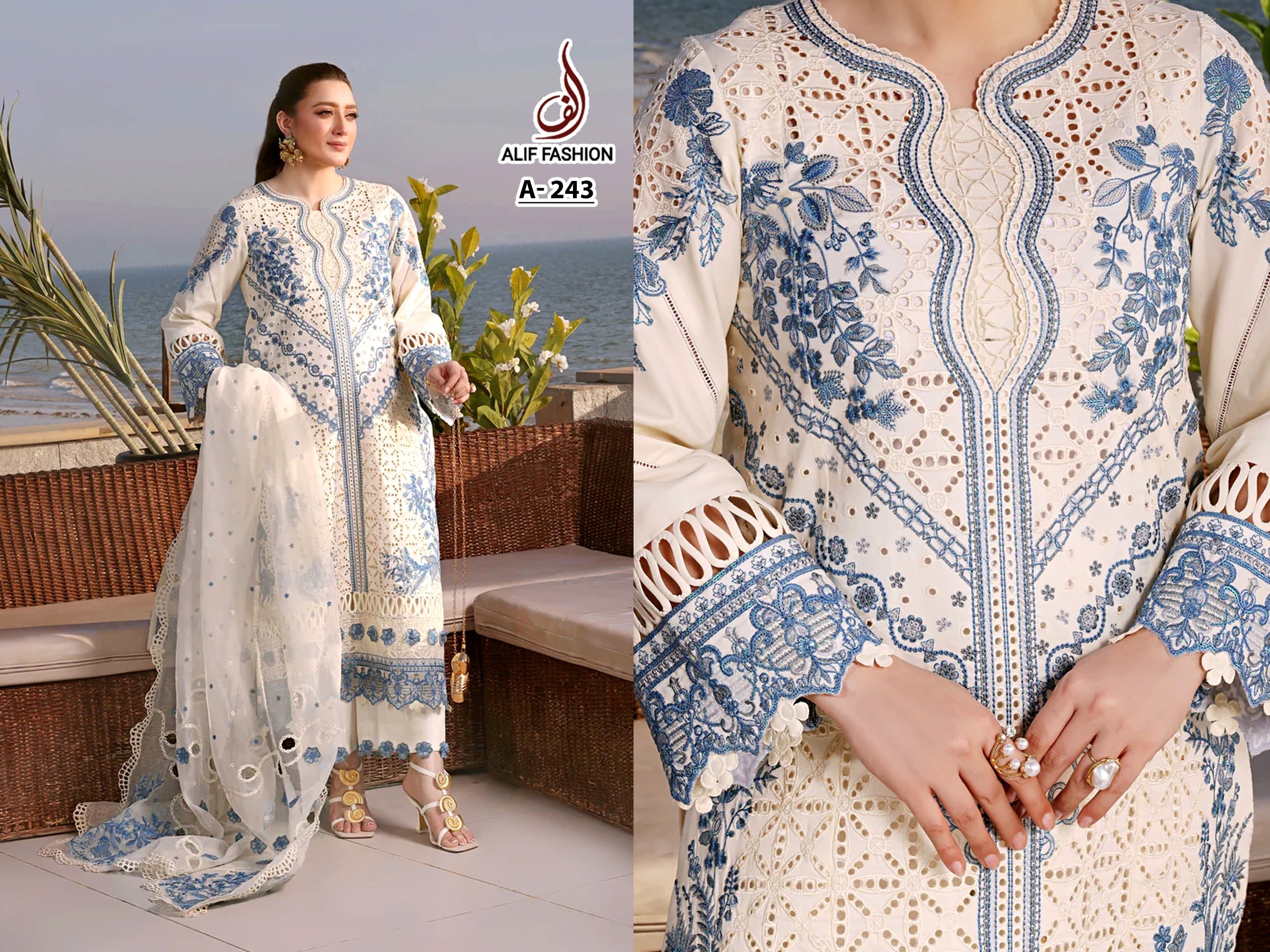 Alif Fashion | A-243 | Pakistani Concept | Heavy Embroidery