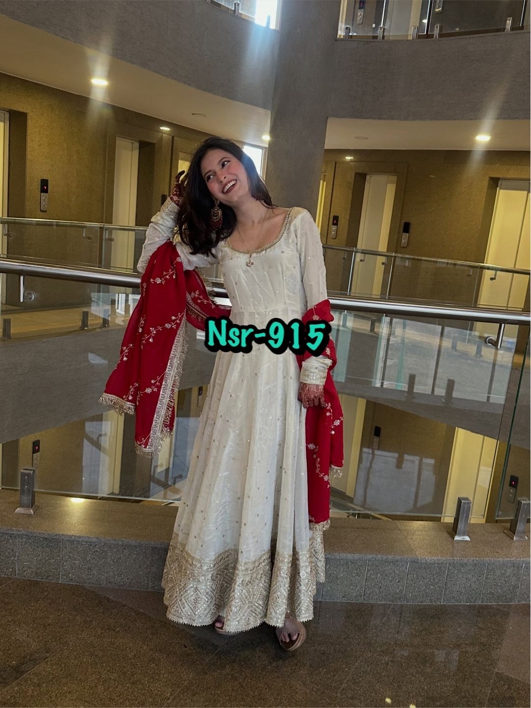 NSR-915 | Heavy Chinon Silk | Embroidery & Sequence | Ready to Wear