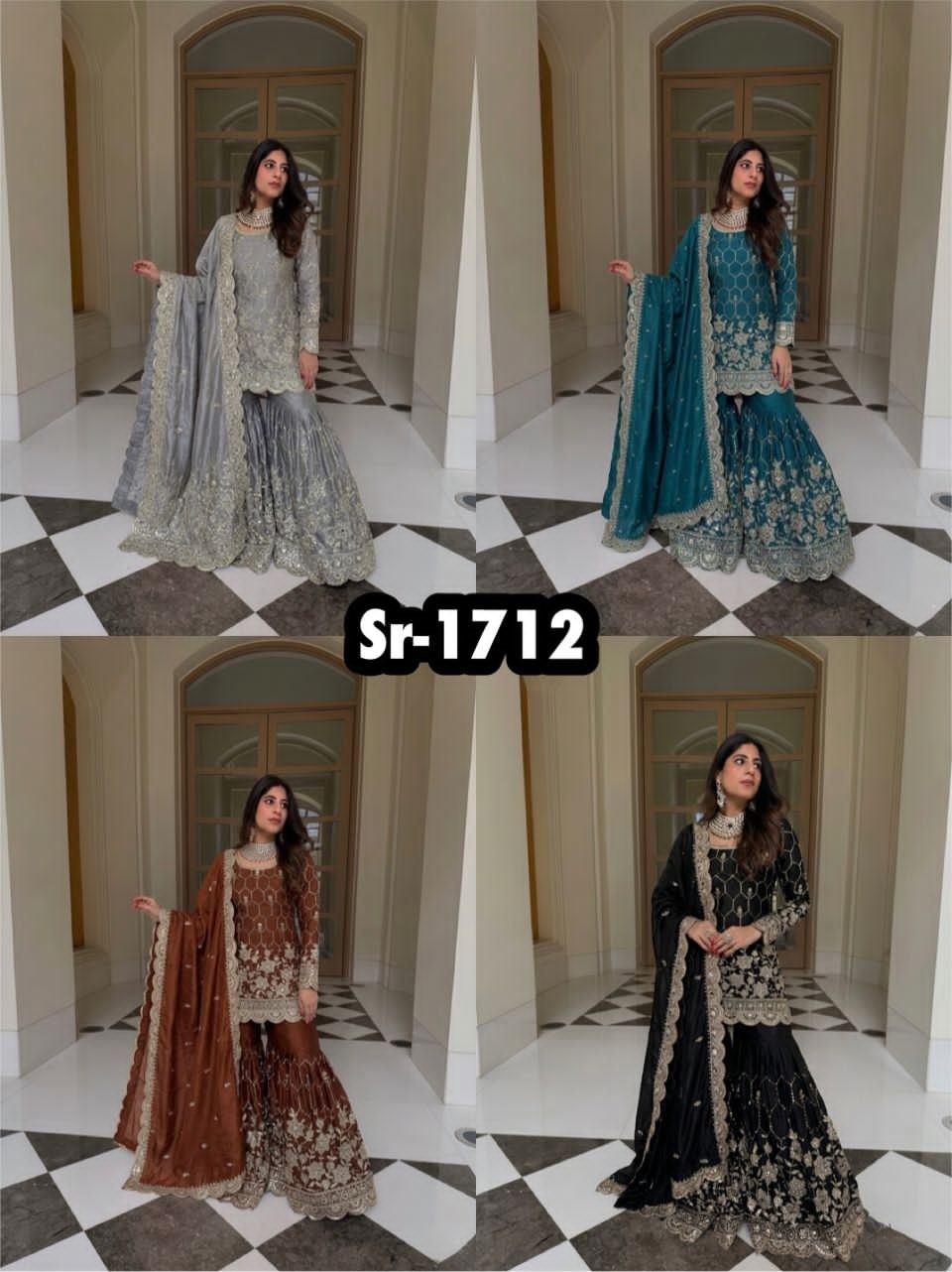 Premium Heavy GMY Silk Real Mirror Work Sharara Set