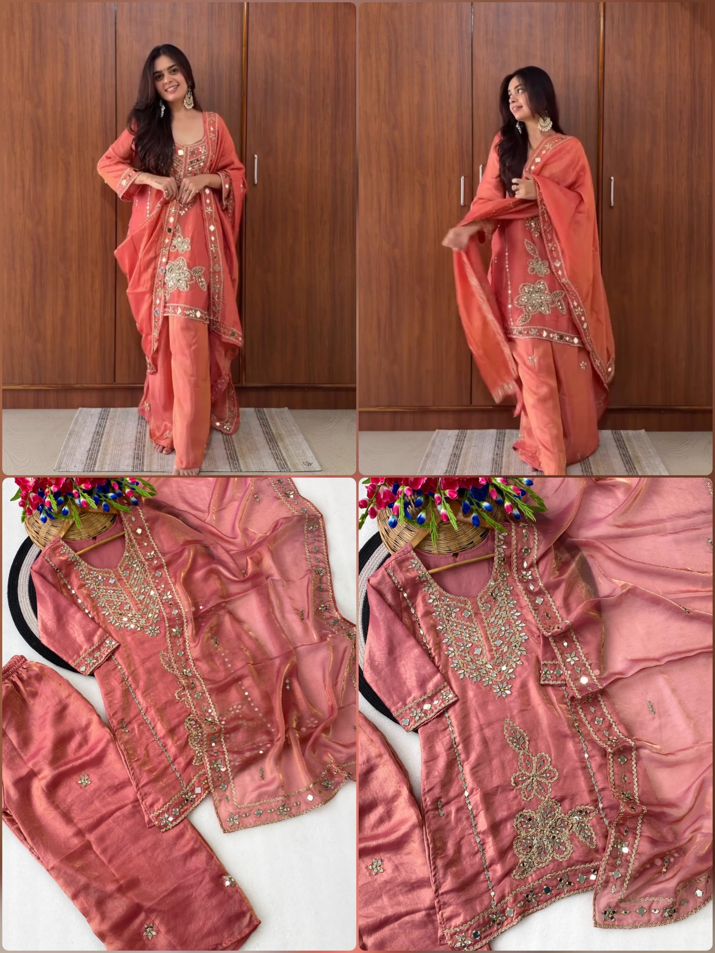 AC-1257 | Premium Real Mirror Work Collection