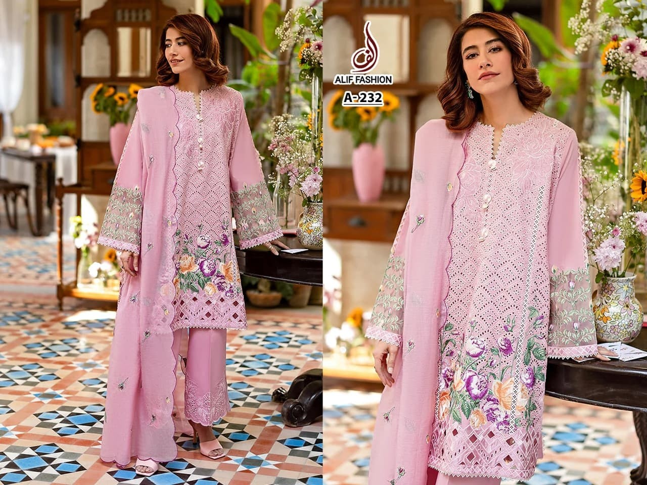 Pakistani Cotton Embroidered Suit