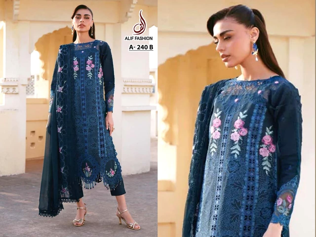 Pakistani Cotton Embroidered Suit