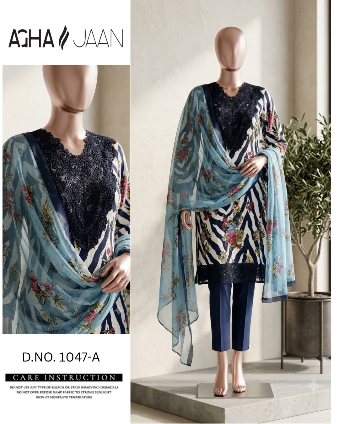 AGHAJAAN 1047 & 1048 | Pure Cotton Patch Work Suit