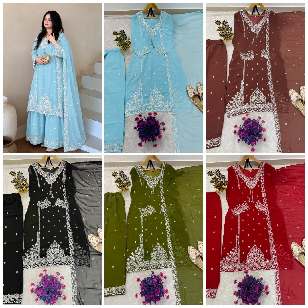 AC-7073 | Astha Collection Designer Fox Georgette Set