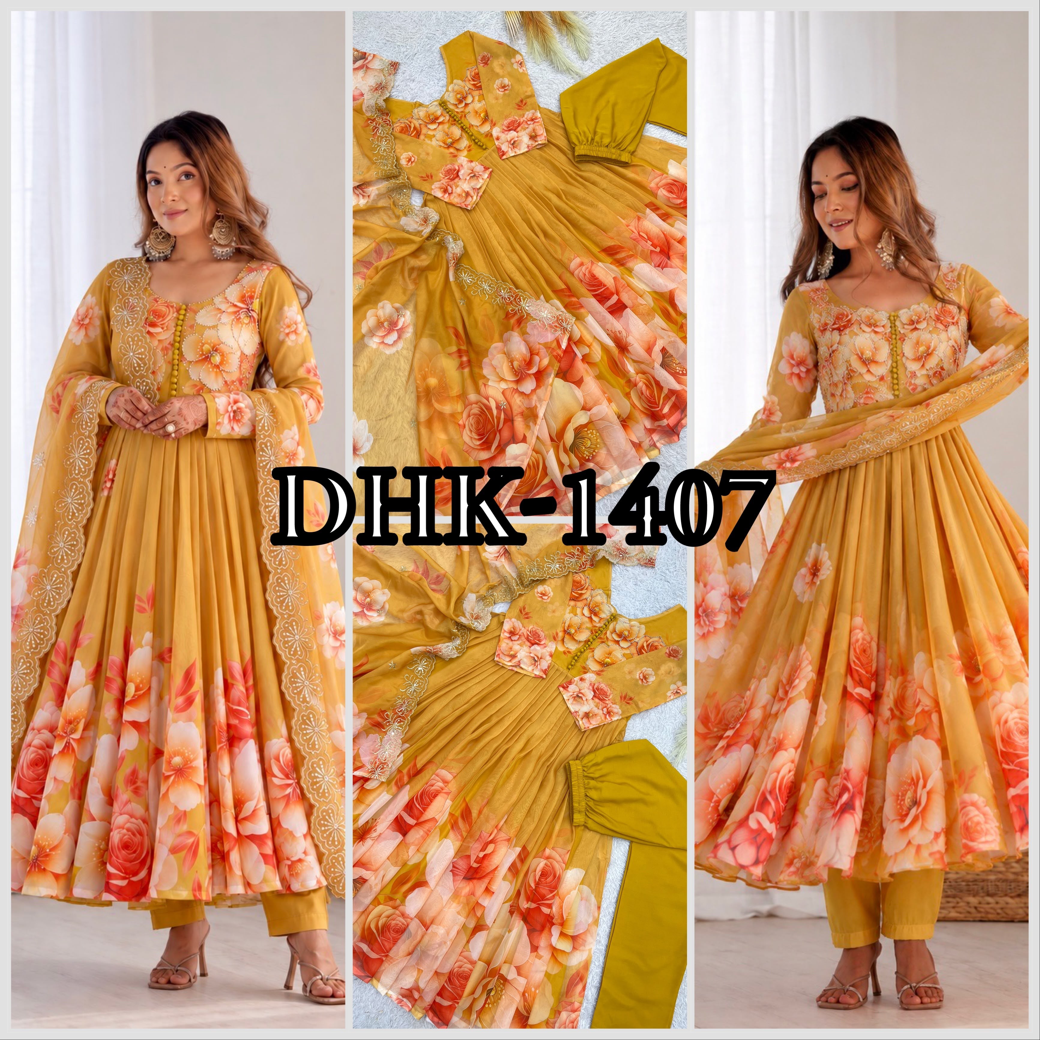 DHK-1407 | Designer Digital Print Gown Collection