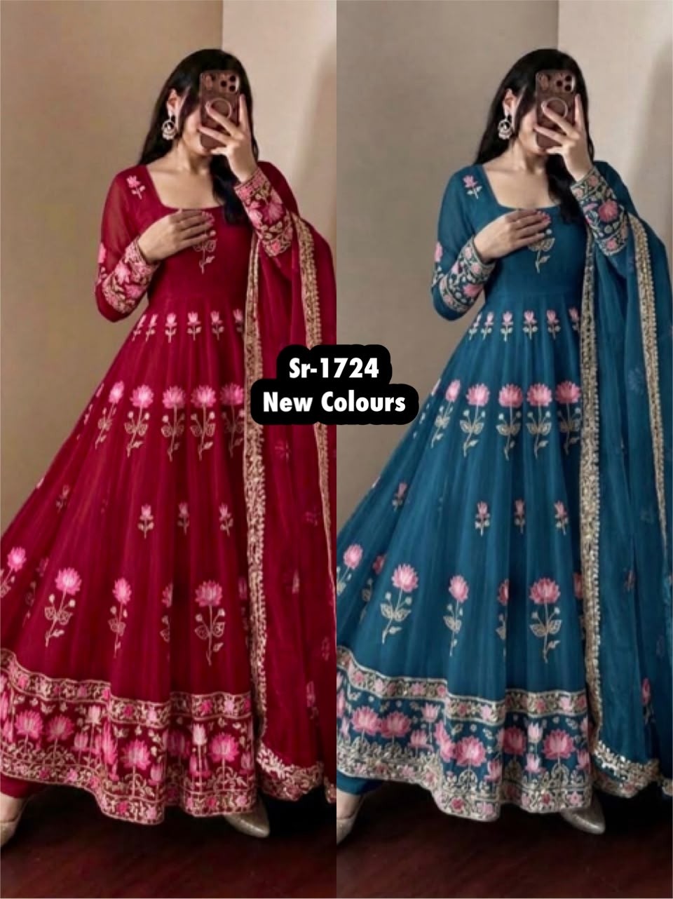 SR-1724 | Fendy Silk Festive Designer Gown Collection