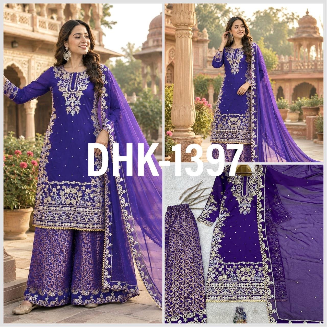 DHK-1397 | Heavy Roman Cotton Designer Palazzo Collection