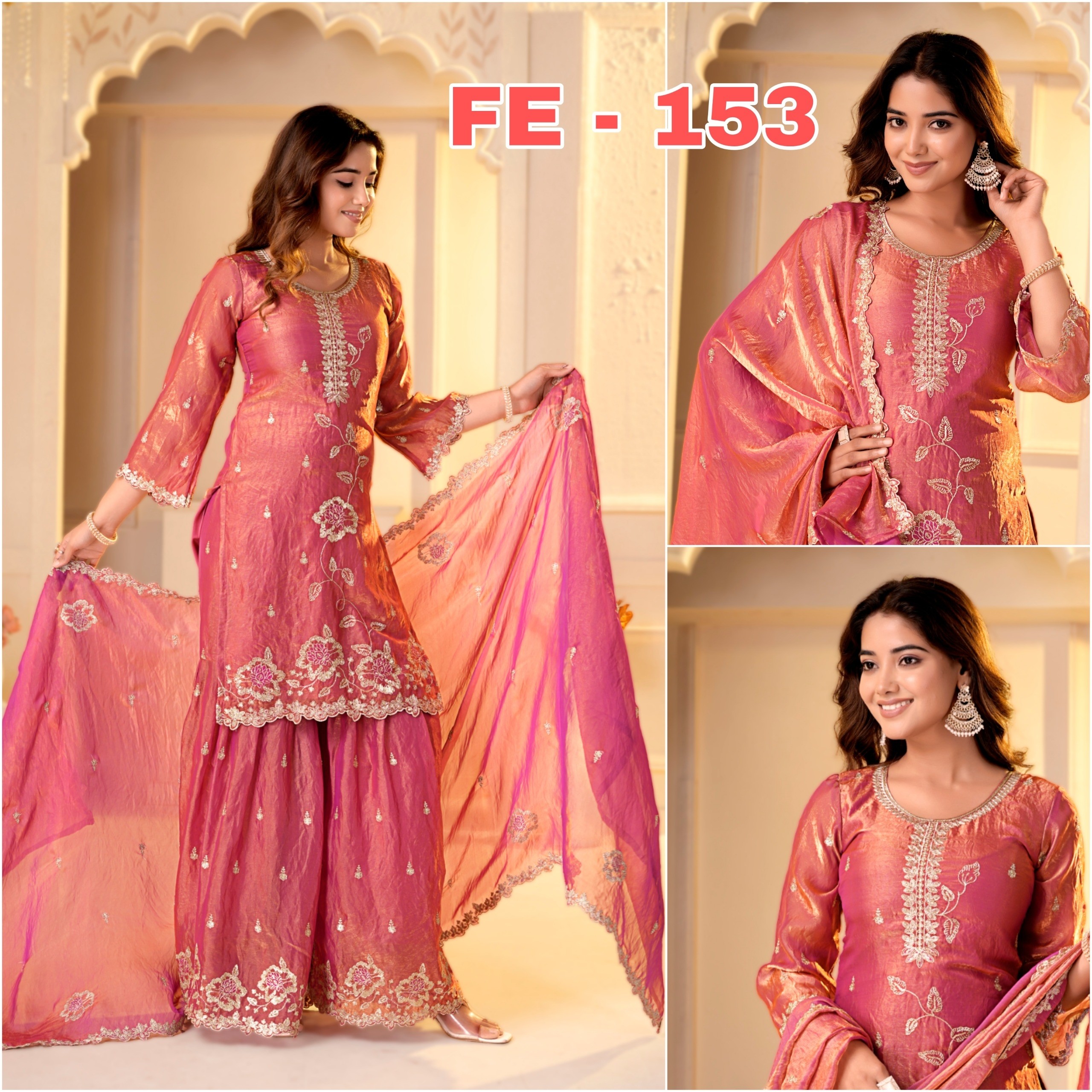 FE-153 | Fendy Silk Sequence & Multi Embroidered Sharara Collection