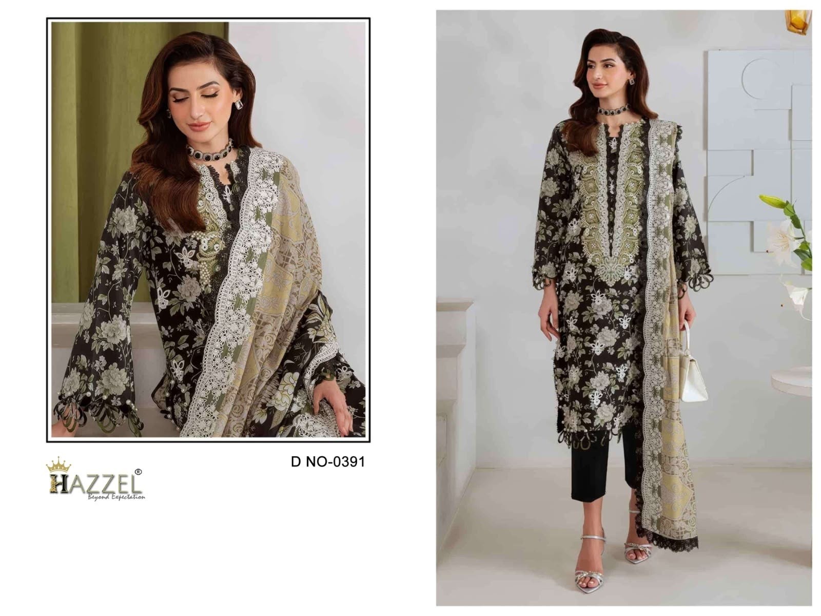 HAZZEL PRINTS | MARIA B 0391 | Luxury Lawn Collection
