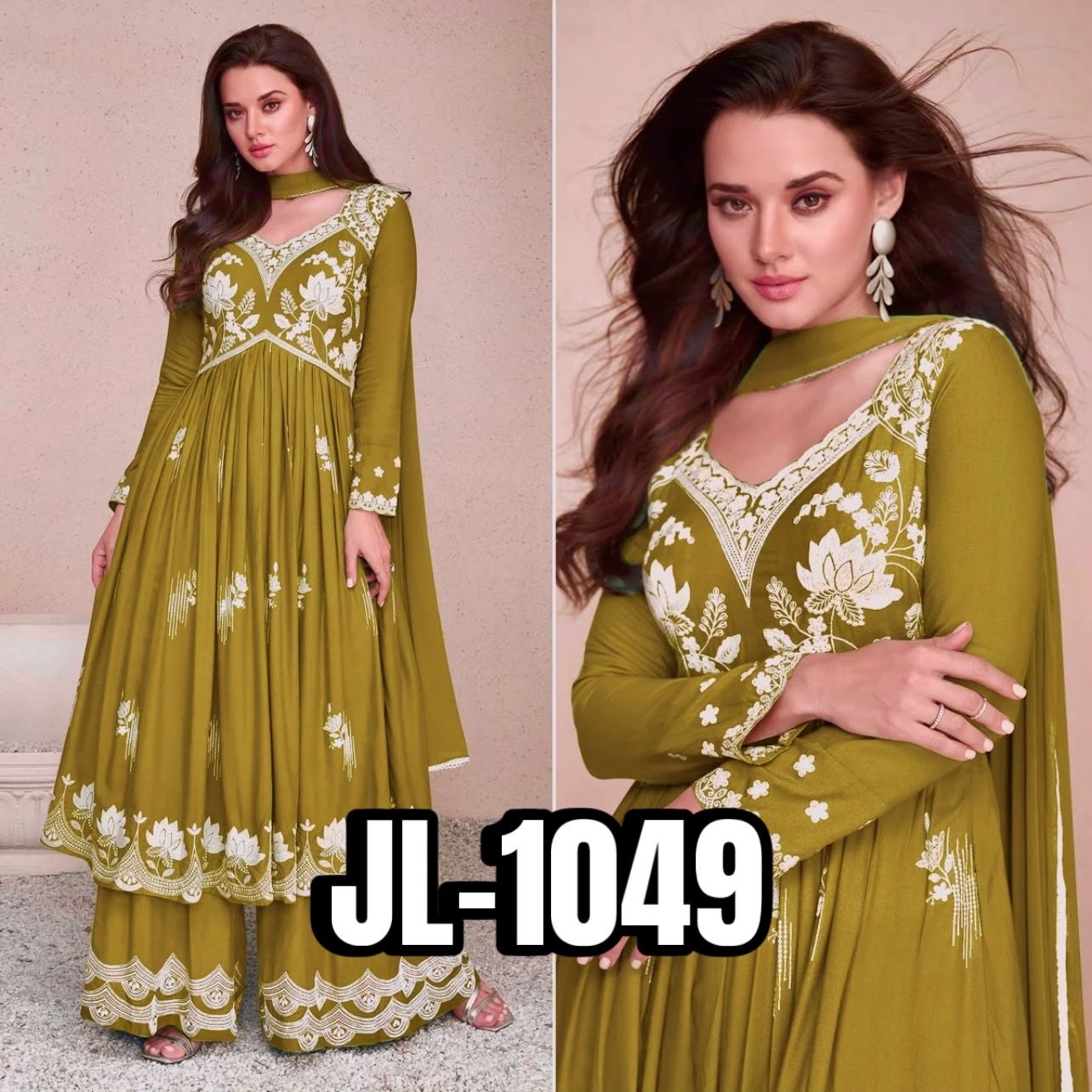 JL-1049 | Pure Chinon Silk Anarkali Designer Collection