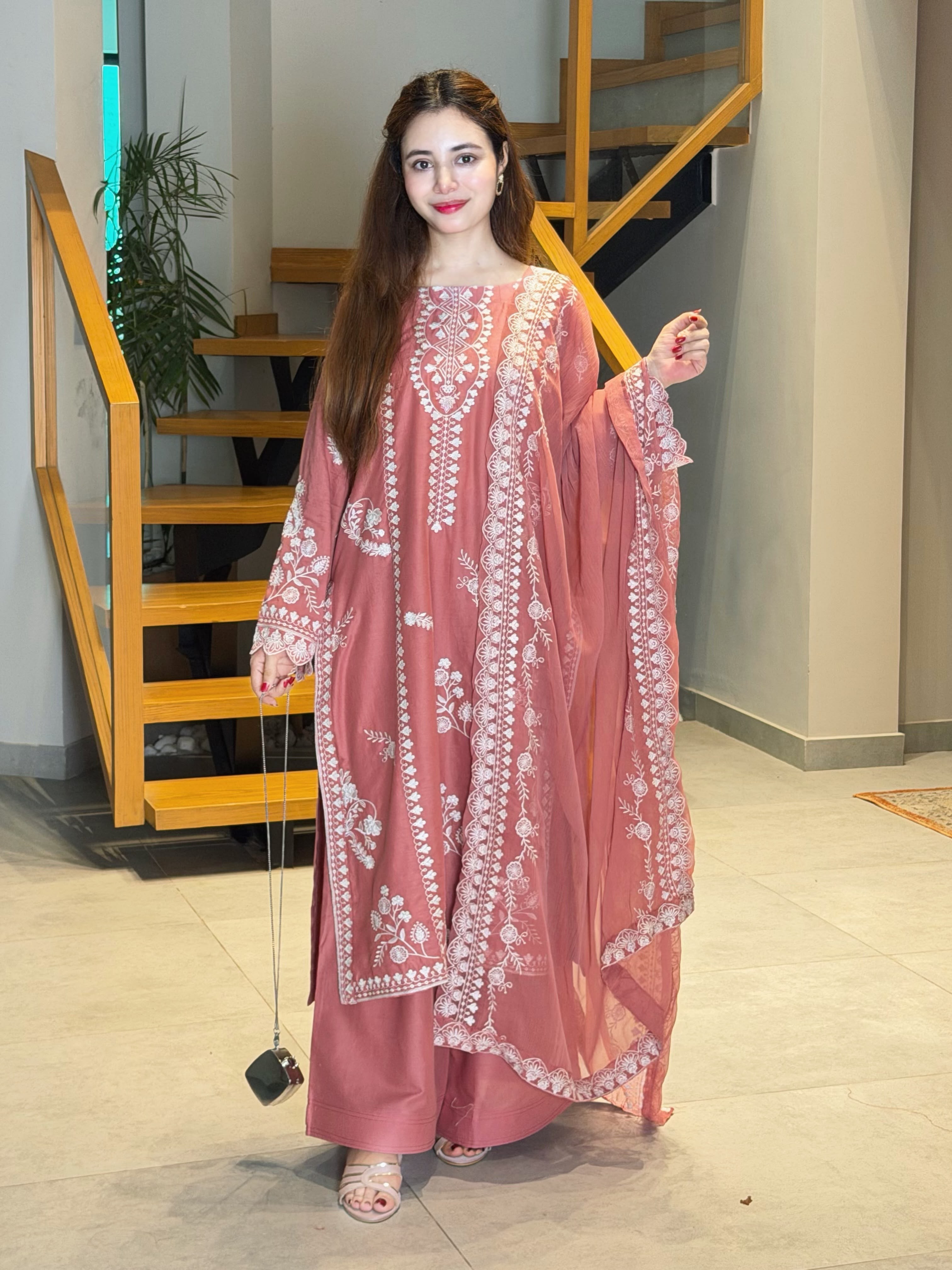 LG-2151 Mul Chanderi Embroidered Pakistani Kurti Collection