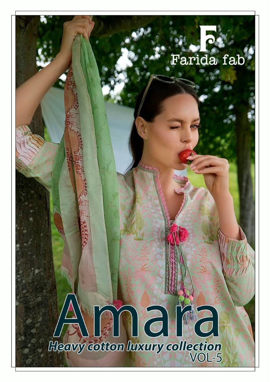 FARIDA FAB AMARA VOL 5 Pure Cotton Designer Collection