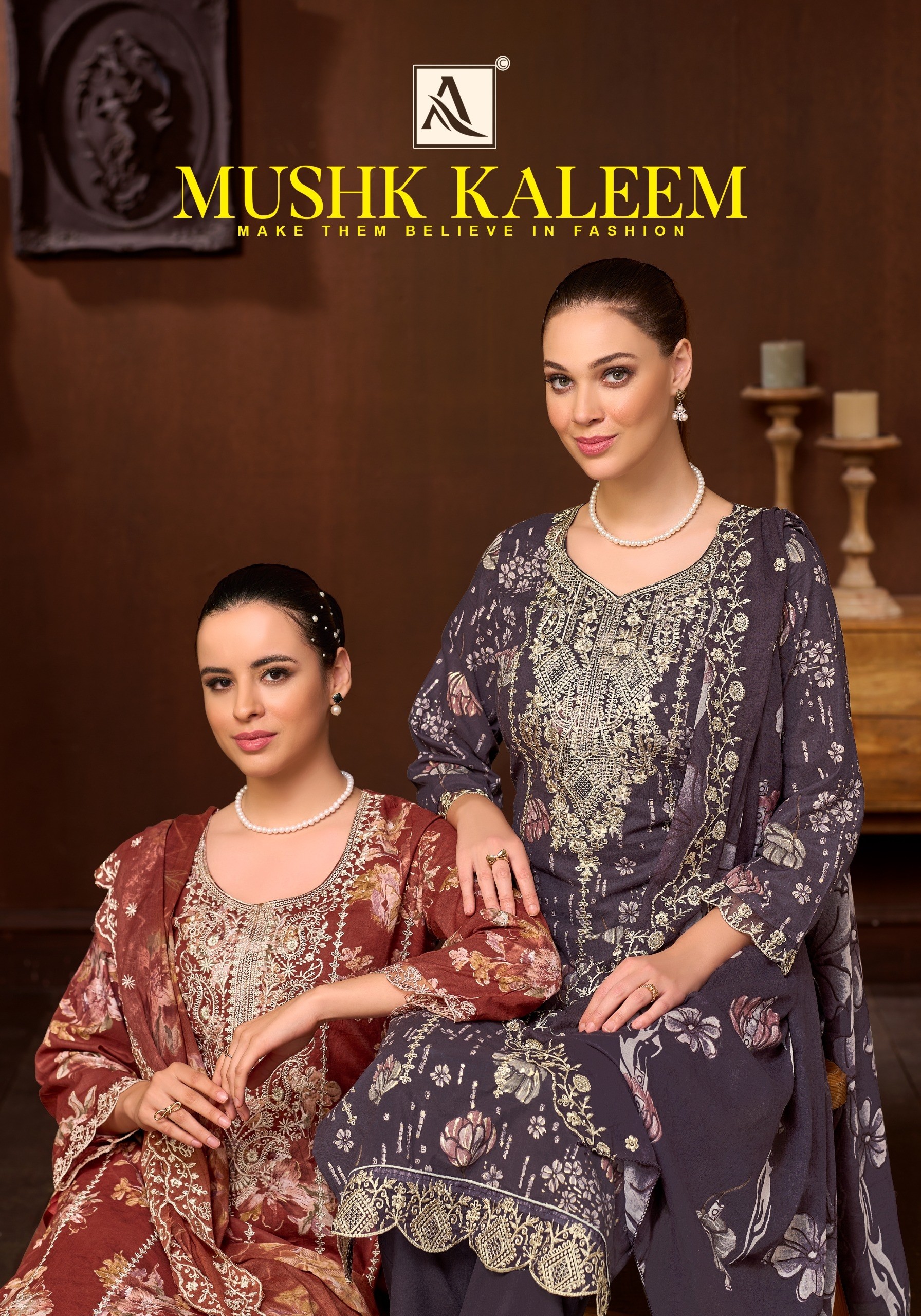 ALOK SUIT | MUSHK KALEEM | Pure Cambric Cotton Designer Collection