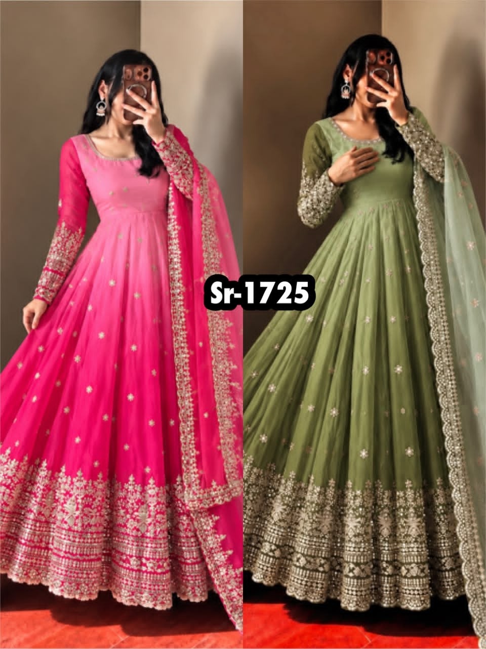 SR-1725 Georgette Sequence Embroidered Festive Designer Gown
