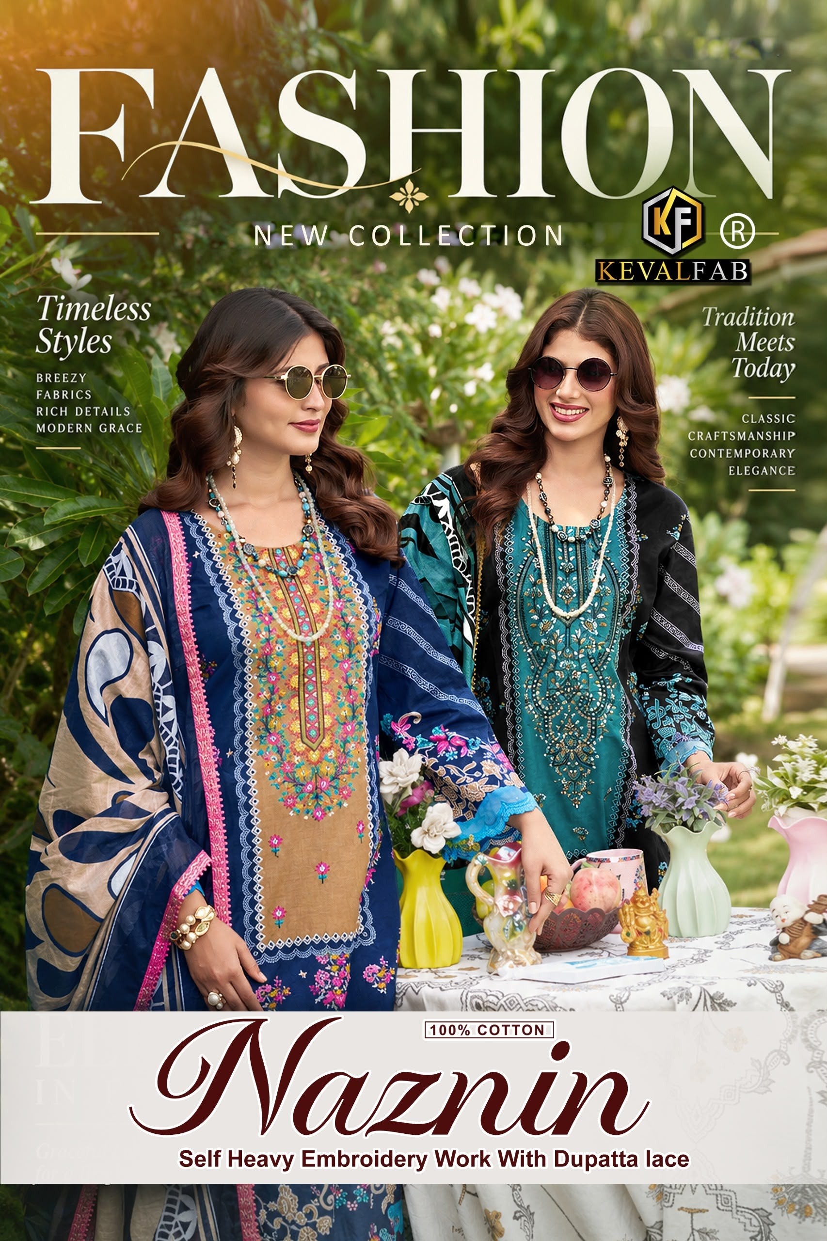 KEVAL FAB | NAZNIN | Heavy Cotton Embroidery Collection
