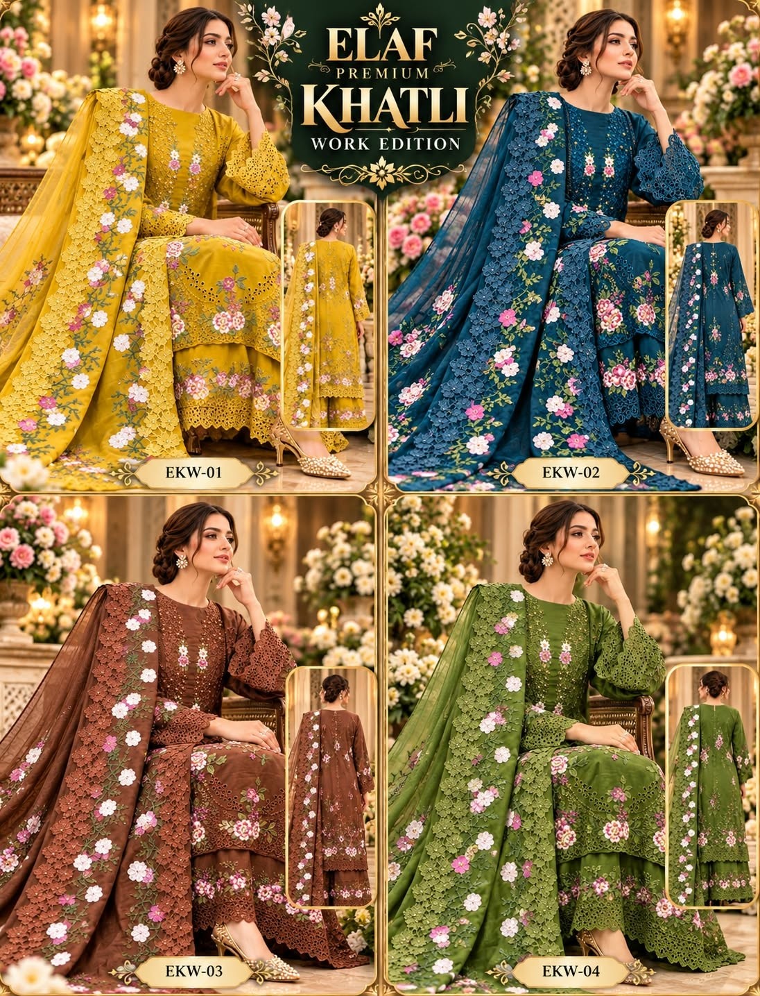 ELAF PREMIUM | KHATLI SERIES | Pure Cotton Heavy Embroidered Collection