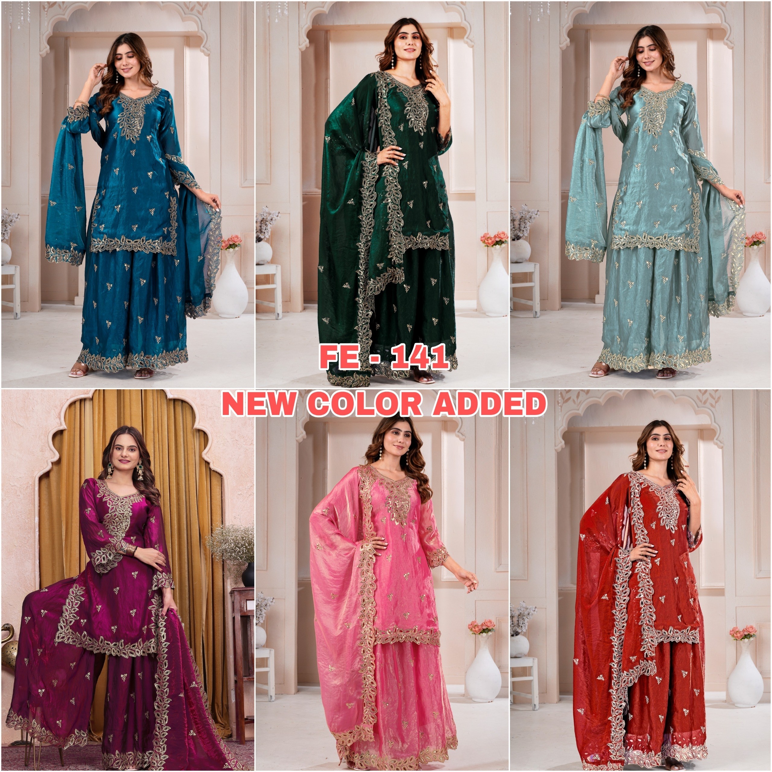 FE-141 | Fendy Silk Sequence Embroidered Designer Sharara