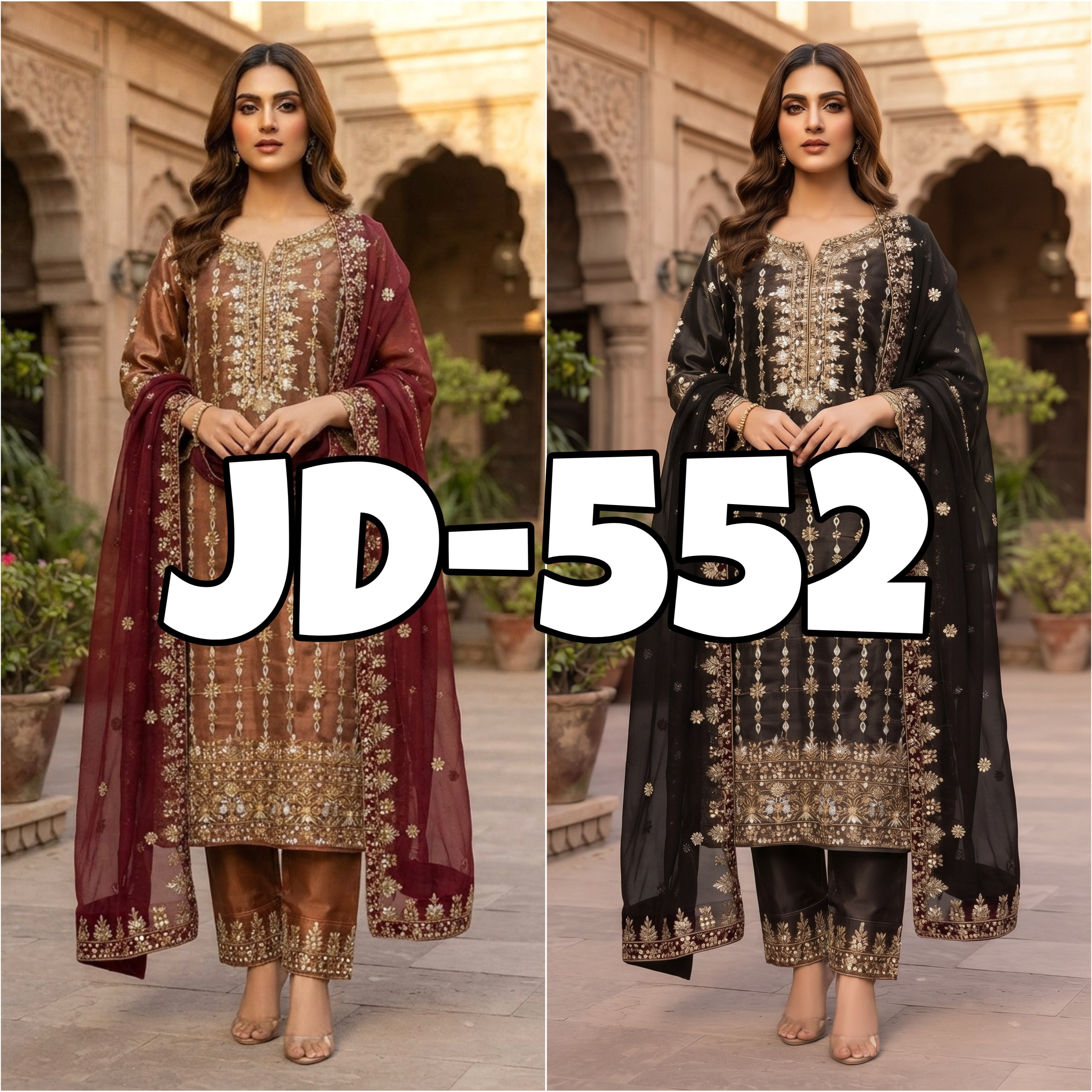 JD-552 | Traditional Collection | Jimmy Chu Silk Embroidered Kurti Set