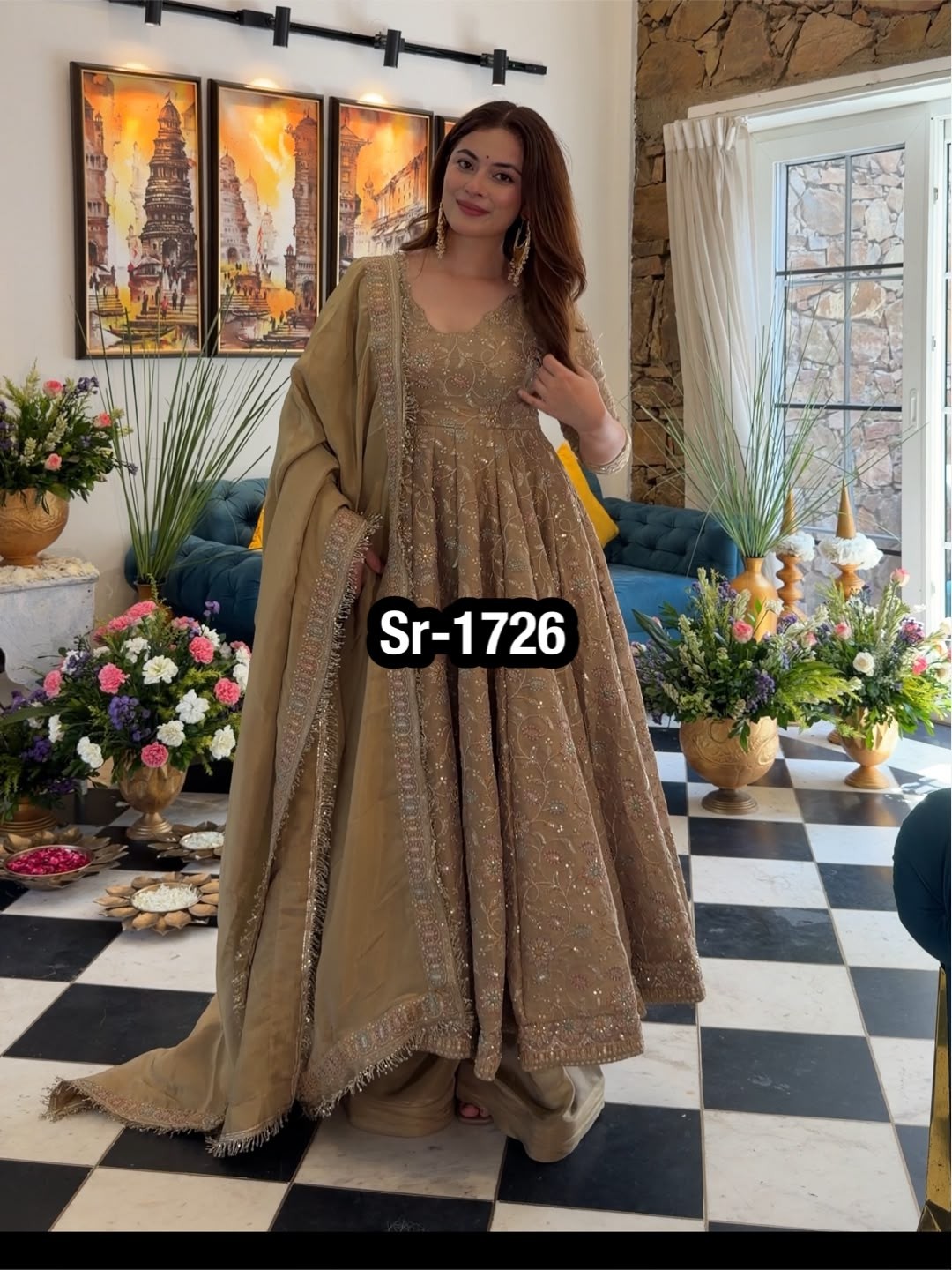 SR-1726 | Fendy Crush Heavy Embroidered Designer Gown Collection