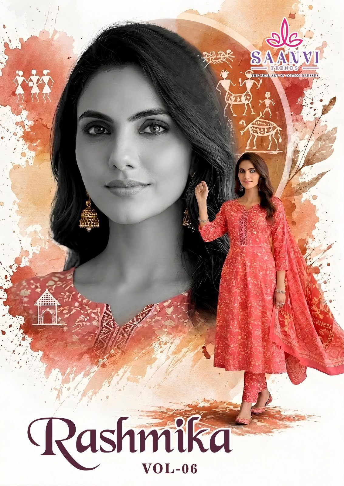 SAANVI TRENDS | RASHMIKA VOL-6 | Ready-Made Cotton Anarkali Collection