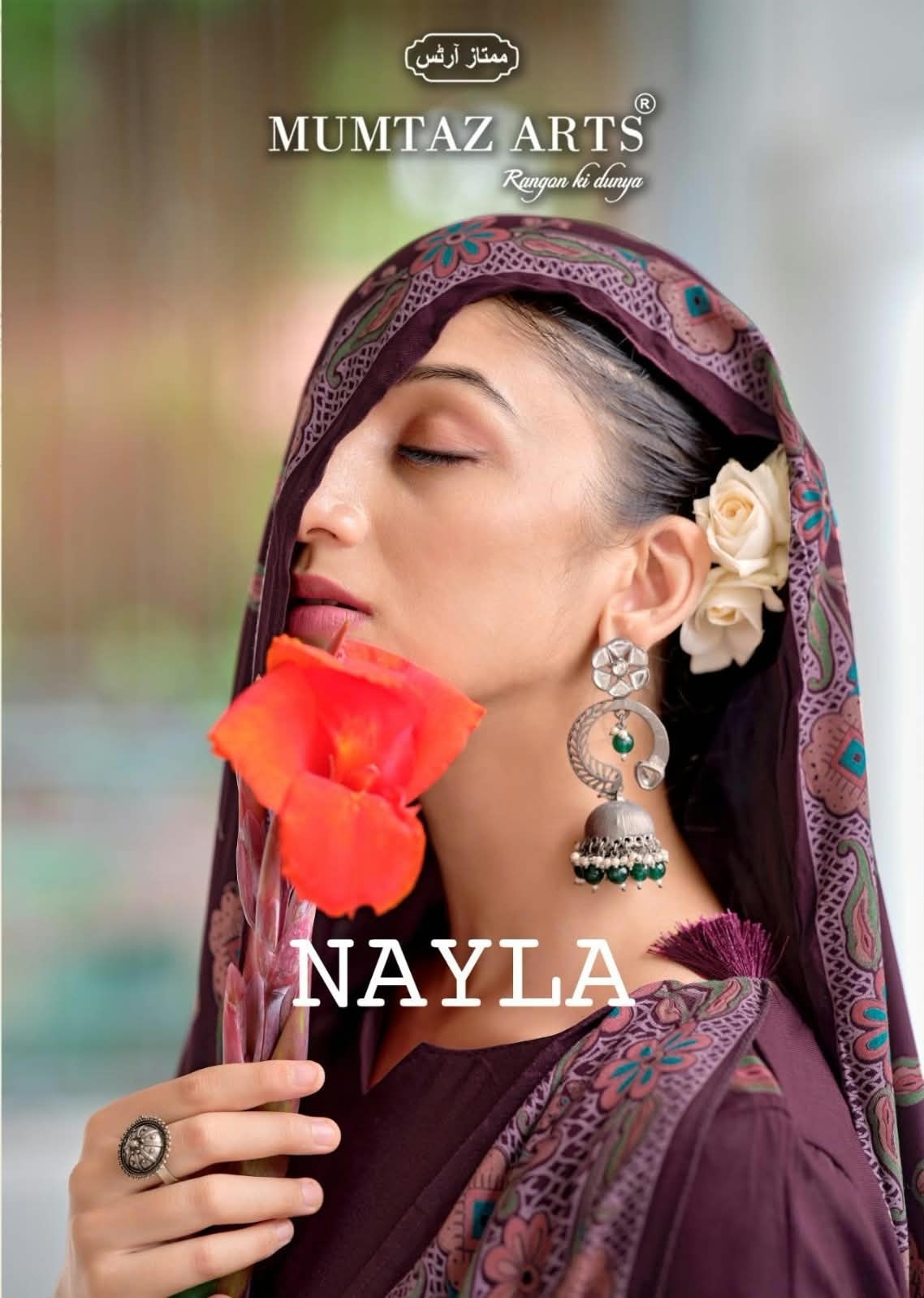MUMTAZ ARTS | NAYLA | Pure Viscose Pashmina Designer Khatli Work Winter Collection