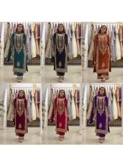 SR - 1617 - FOX GEORGETTE WITH HEAVY EMBROIDERY SEQUENCE WORK BY READYMADE PAKISTANI SUIT 