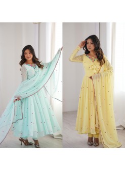 Premium Heavy Faux Georgette Embroidered Anarkali Suit Set – SP-82 Partywear And Wedding Collection 
